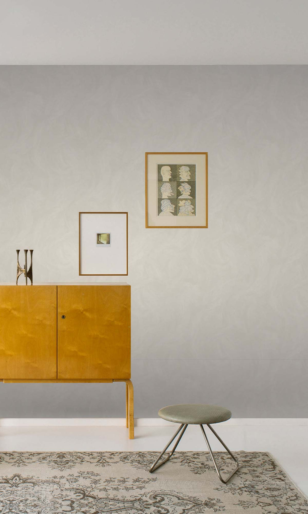 Oyster Grey Faux Stucco Print Wallpaper R10504