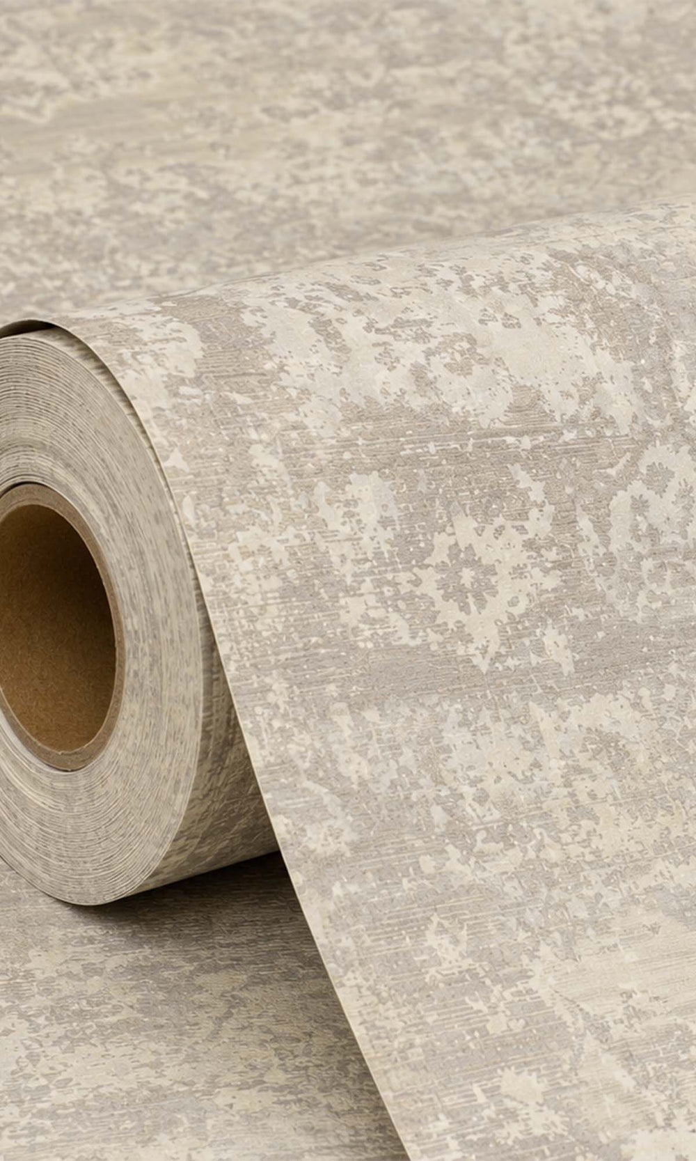 Ecru White Abstract Damask Wallpaper R10506