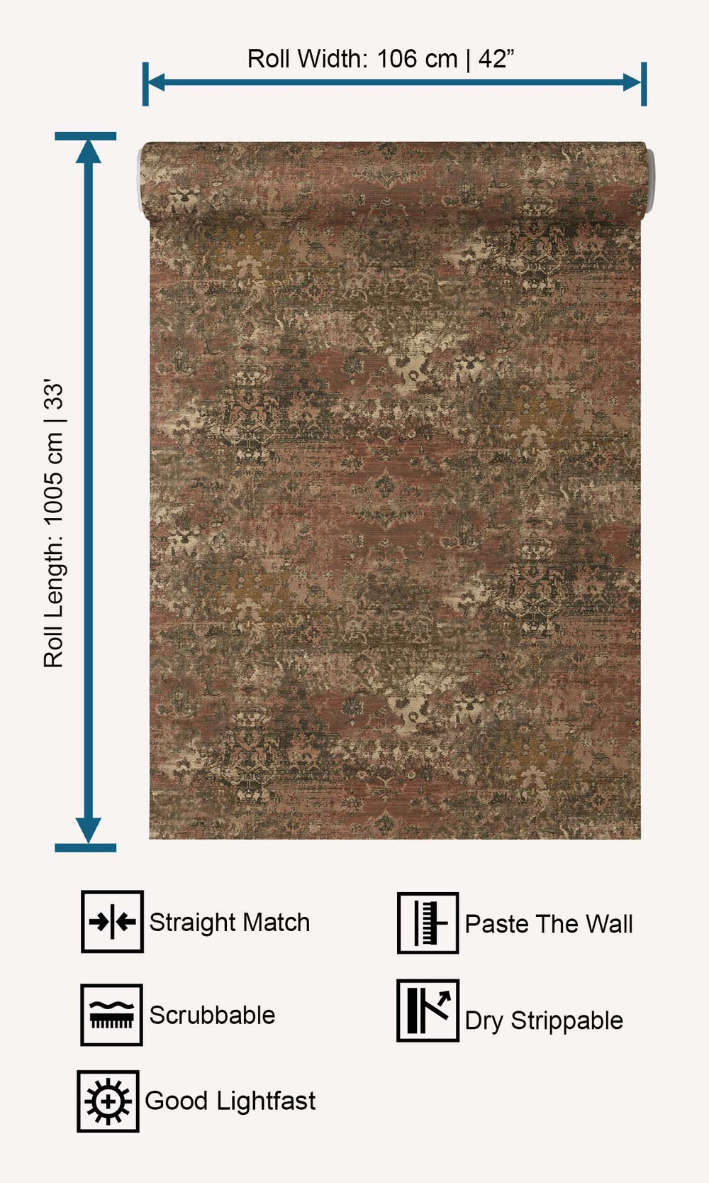 Spiced Cinnamon Abstract Damask Wallpaper R10508