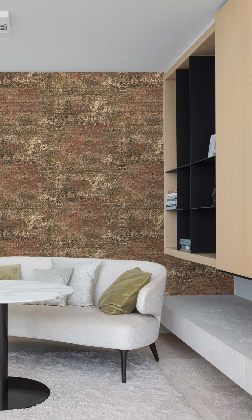 Spiced Cinnamon Abstract Damask Wallpaper R10508