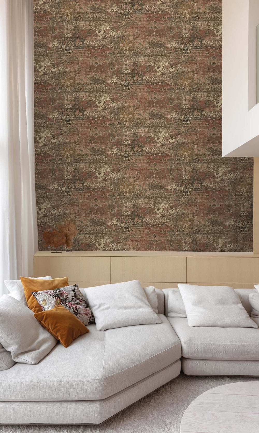 Spiced Cinnamon Abstract Damask Wallpaper R10508