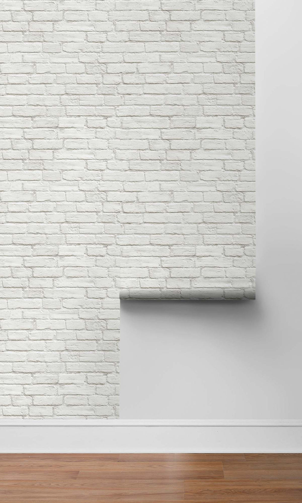 Arctic White Rustic Brick Peel & Stick Wallpaper RPS10509