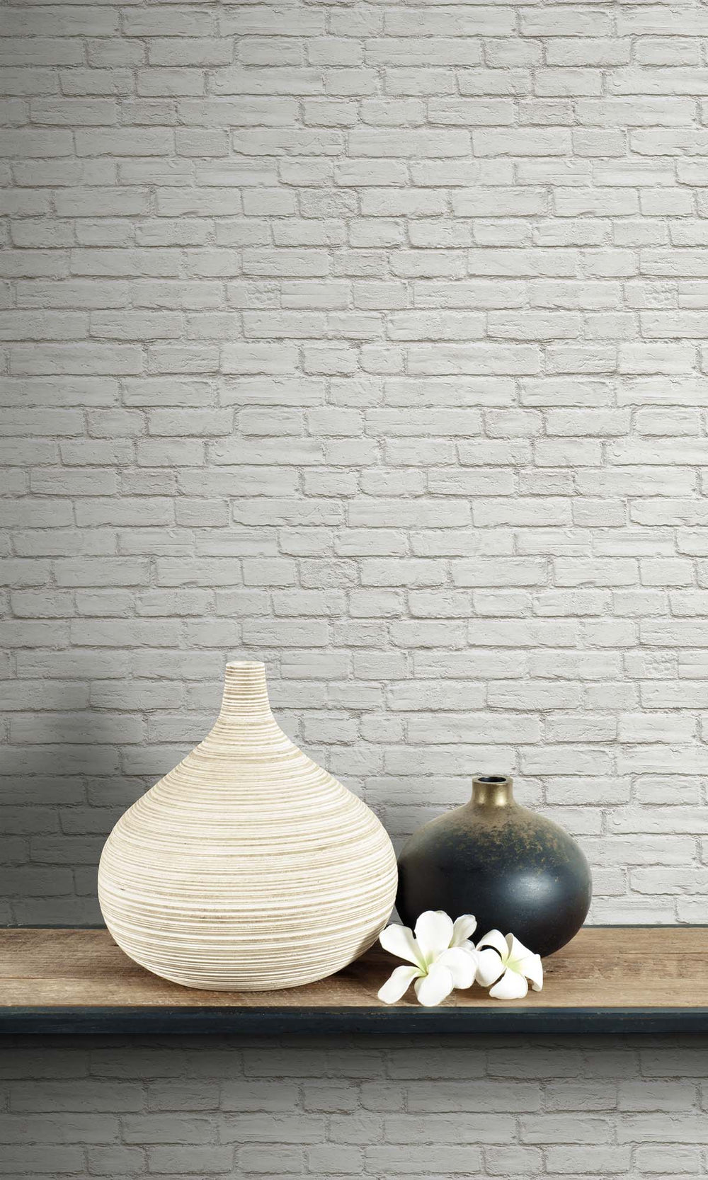 Arctic White Rustic Brick Peel & Stick Wallpaper RPS10509