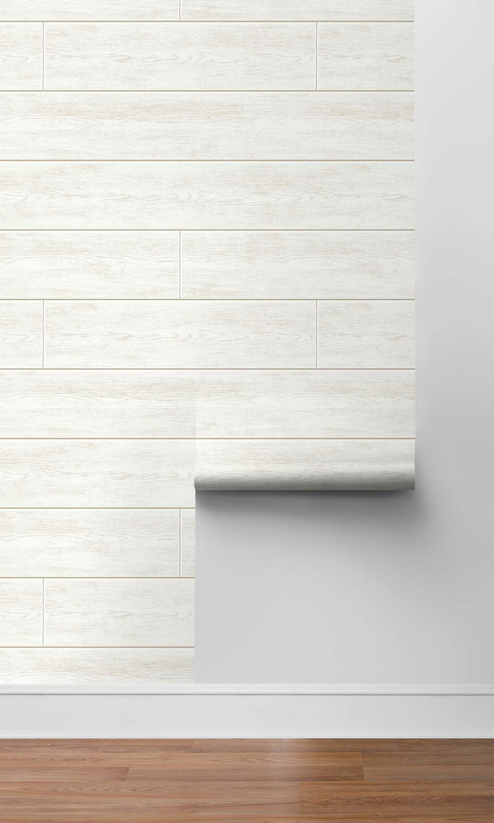 Glamour White Wooden Plank Peel & Stick Wallpaper RPS10511