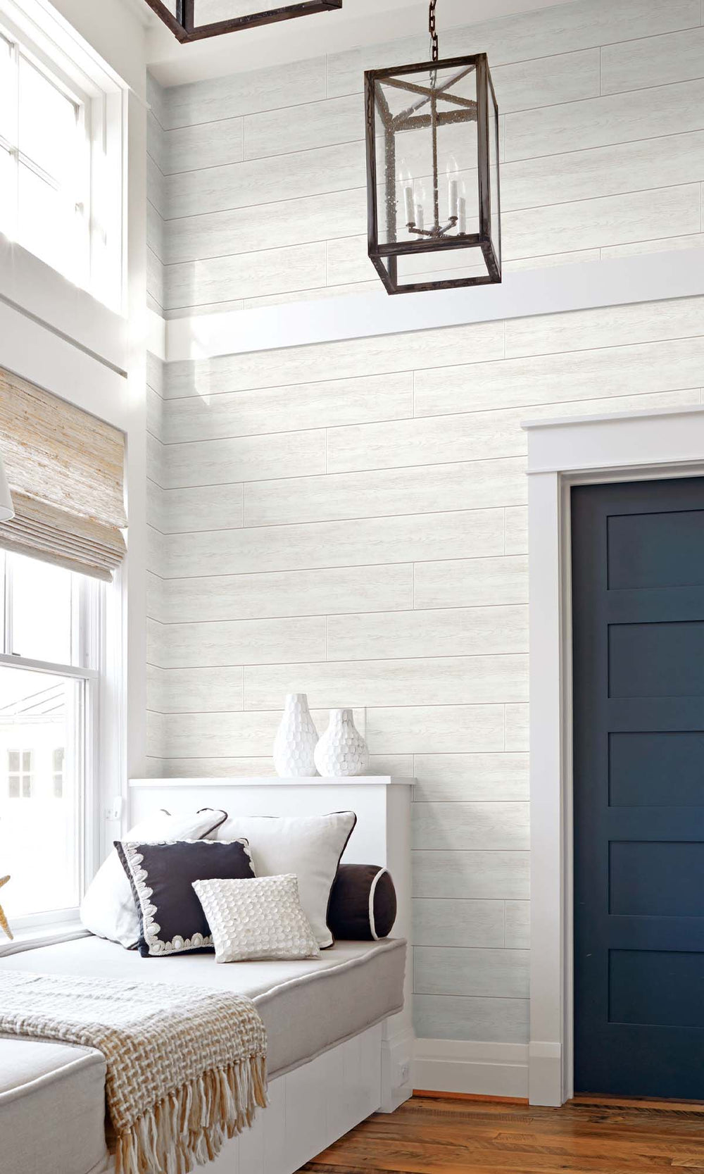 Glamour White Wooden Plank Peel & Stick Wallpaper RPS10511