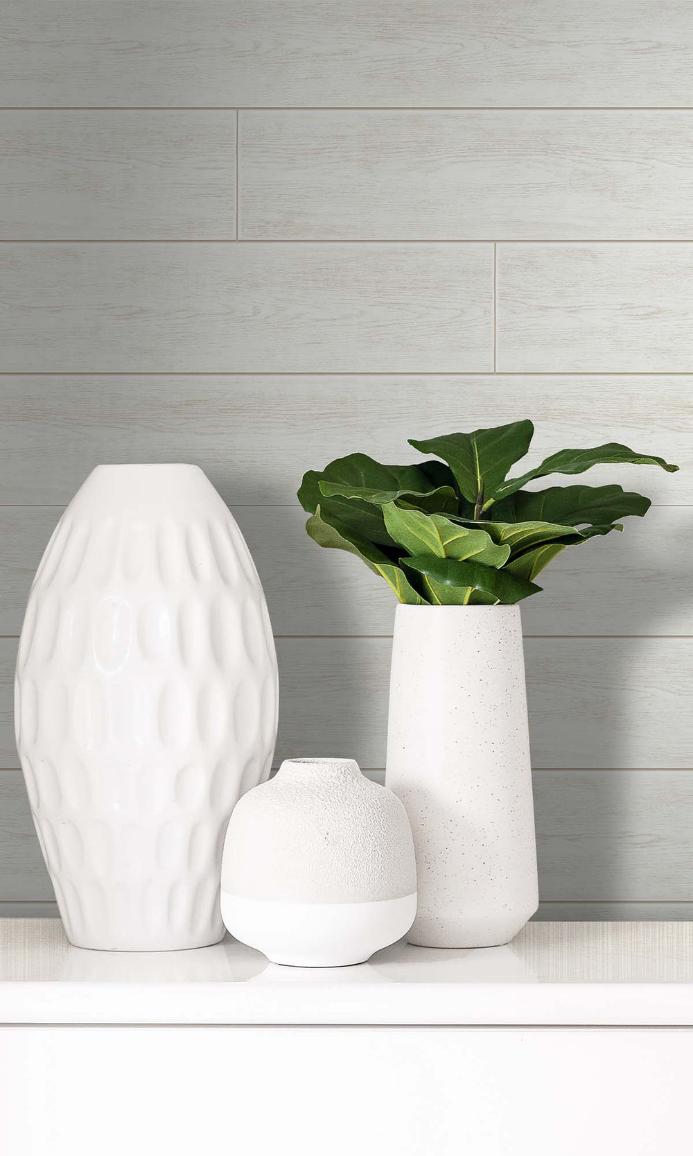 Glamour White Wooden Plank Peel & Stick Wallpaper RPS10511