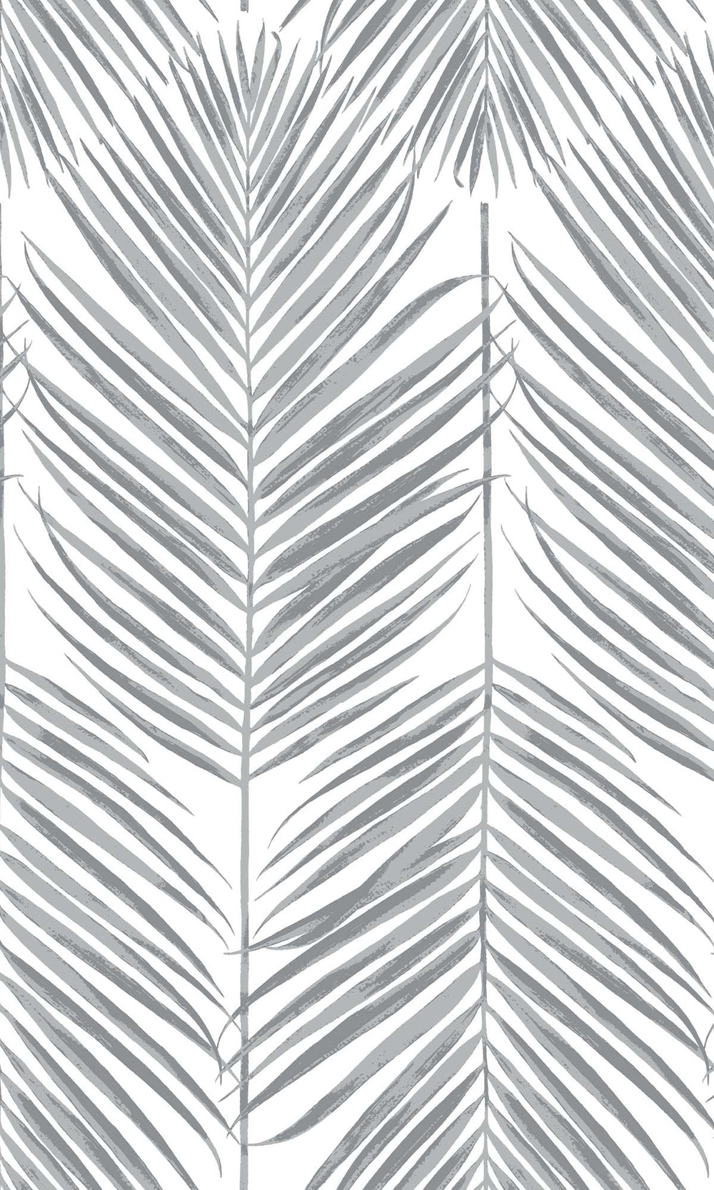 Enchanted Silver Caribbean Palm Leaves Peel & Stick Wallpaper RPS10512