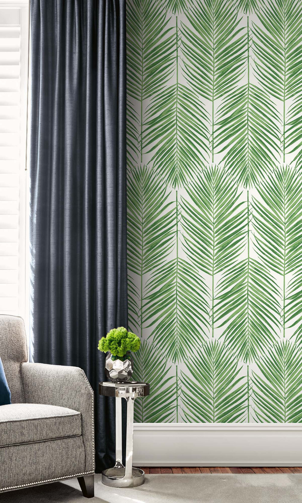 Emerald Ring Caribbean Palm Leaves Peel & Stick Wallpaper RPS10513
