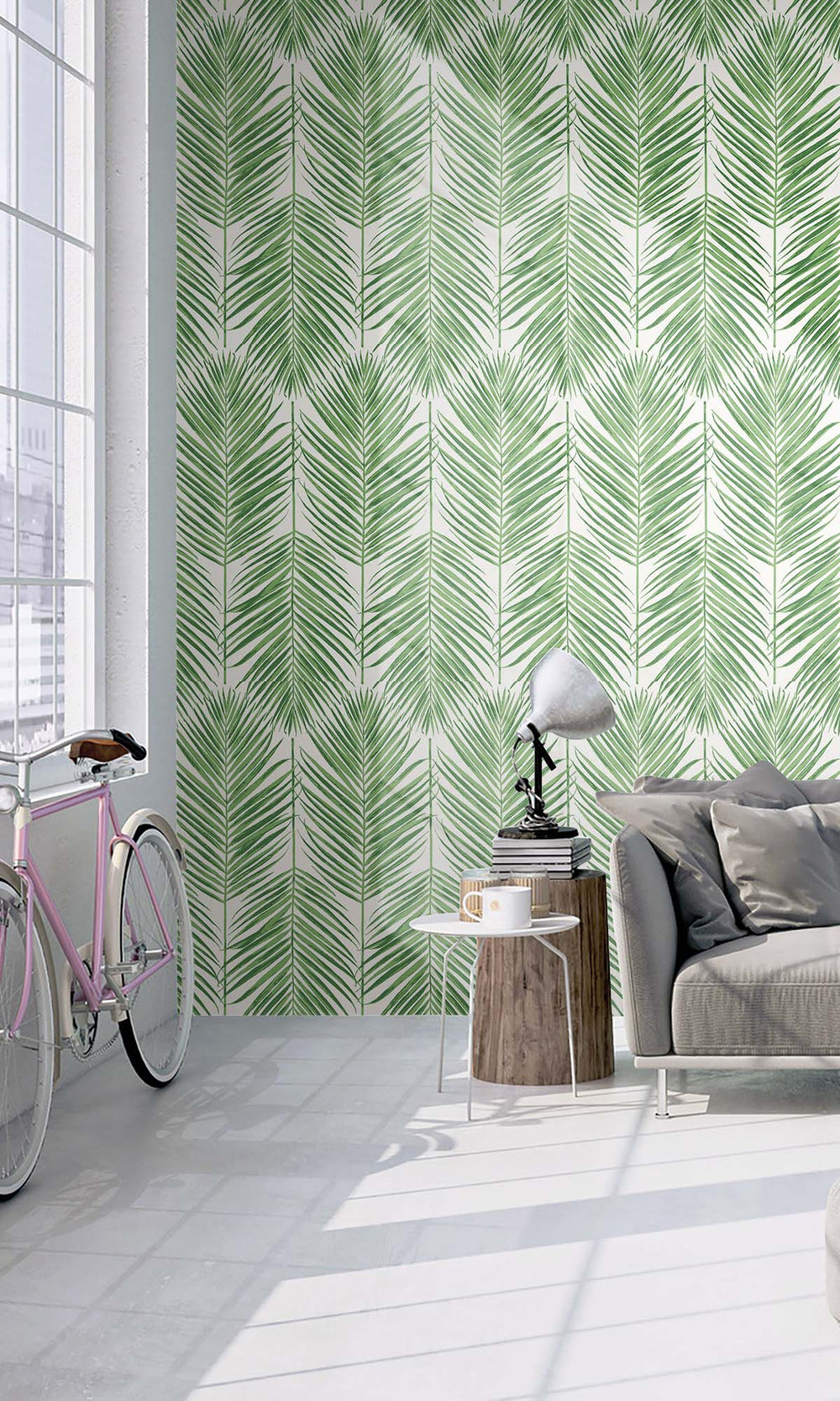 Emerald Ring Caribbean Palm Leaves Peel & Stick Wallpaper RPS10513