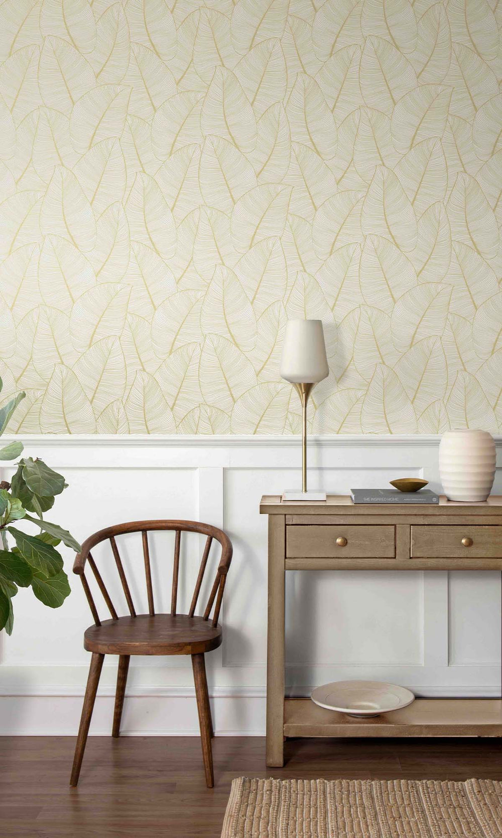 Subtle Suede Allover Tropical Leaves Peel & Stick Wallpaper RPS10514