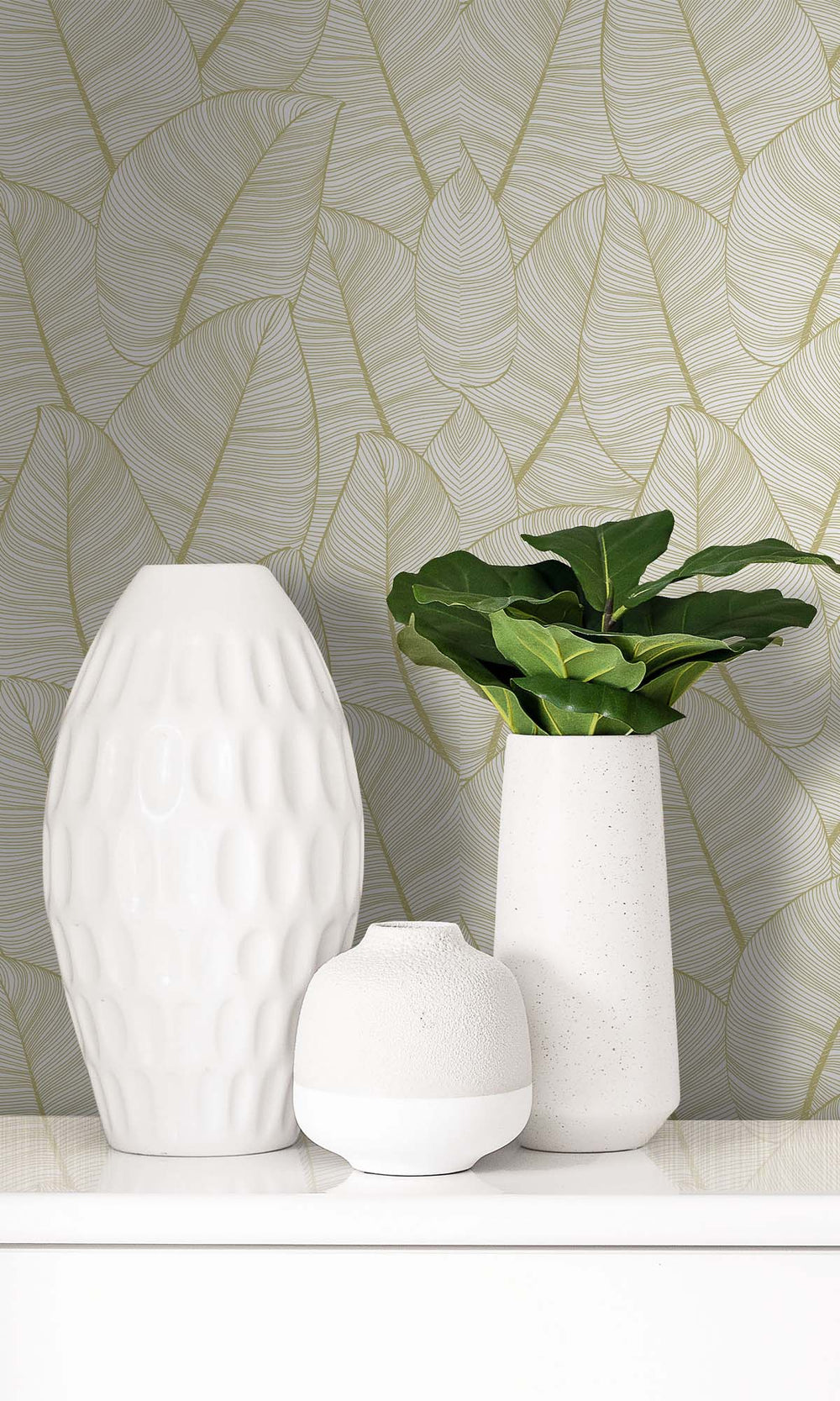 Subtle Suede Allover Tropical Leaves Peel & Stick Wallpaper RPS10514