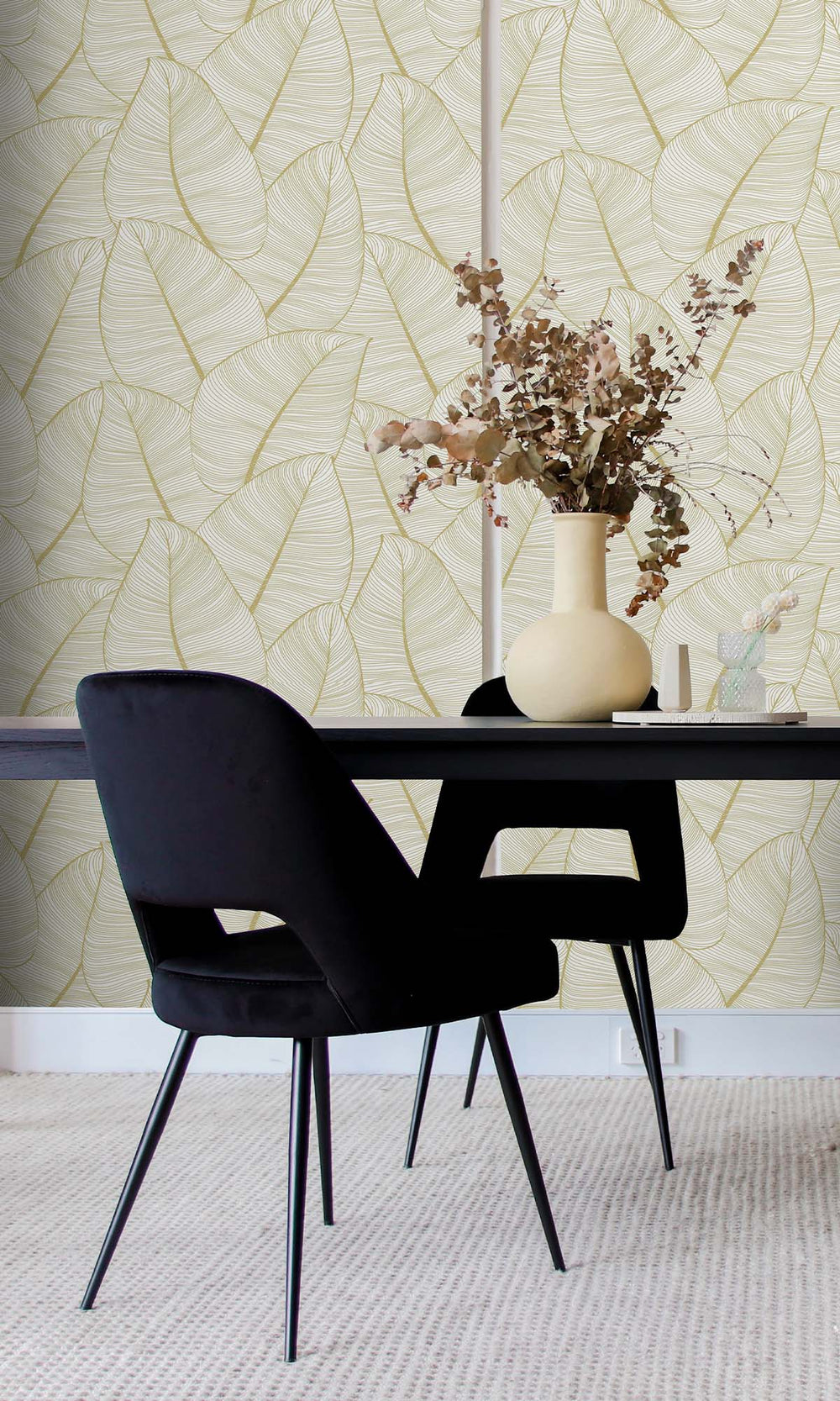 Subtle Suede Allover Tropical Leaves Peel & Stick Wallpaper RPS10514