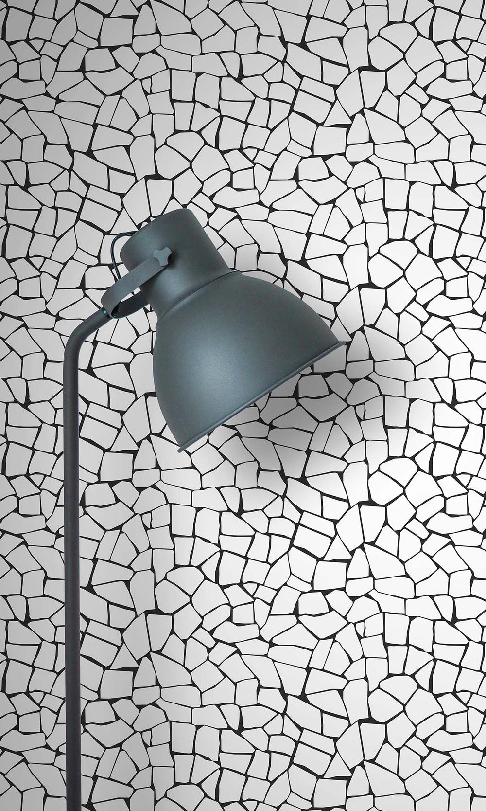 Pale Grey - Black Truffle Mosaic Stone Peel & Stick Wallpaper RPS10516