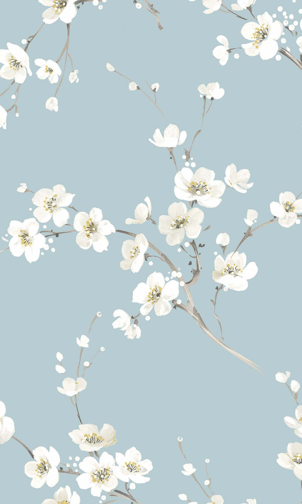 Starlight Blue Sakura Blossoms Peel & Stick Wallpaper RPS10518