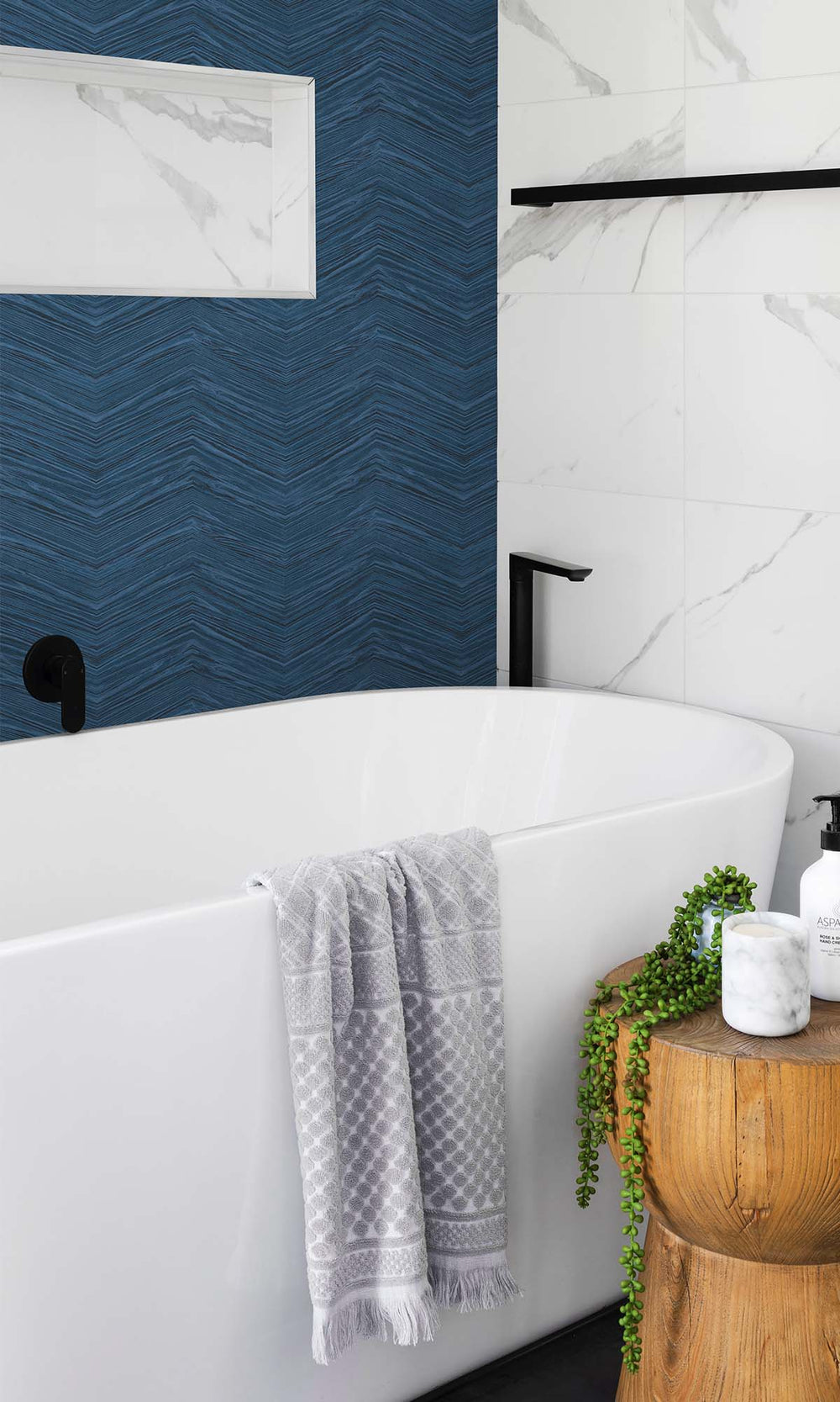 Prairie Denim Rustic Chevron Peel & Stick Wallpaper RPS10519