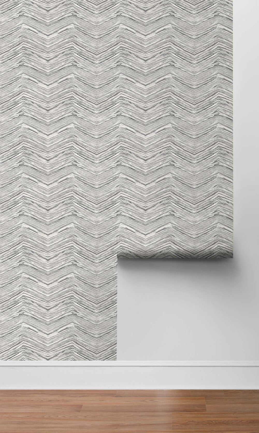 Tasman Gray Rustic Chevron Peel & Stick Wallpaper RPS10520