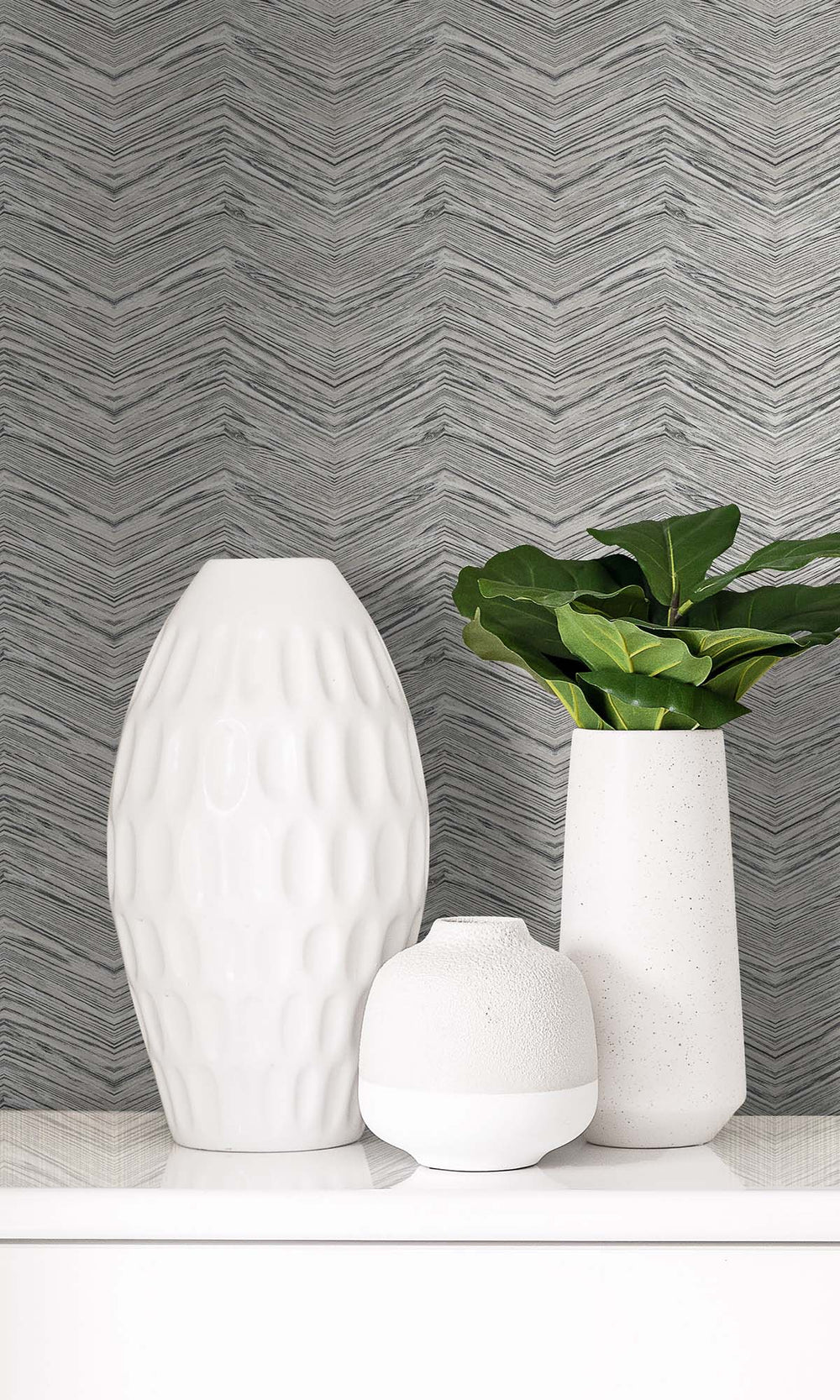 Tasman Gray Rustic Chevron Peel & Stick Wallpaper RPS10520