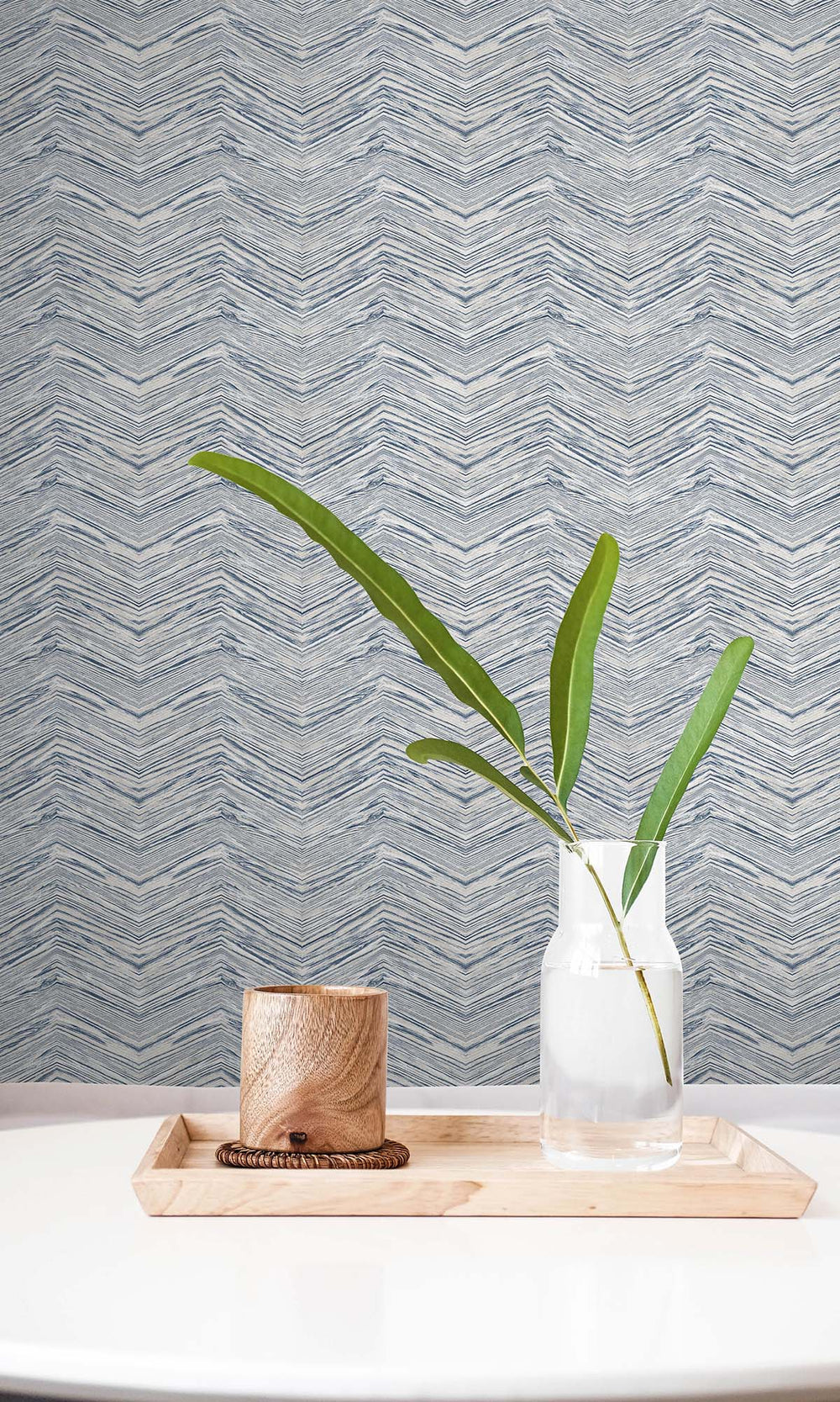 Annapolis Blue Rustic Chevron Peel & Stick Wallpaper RPS10521