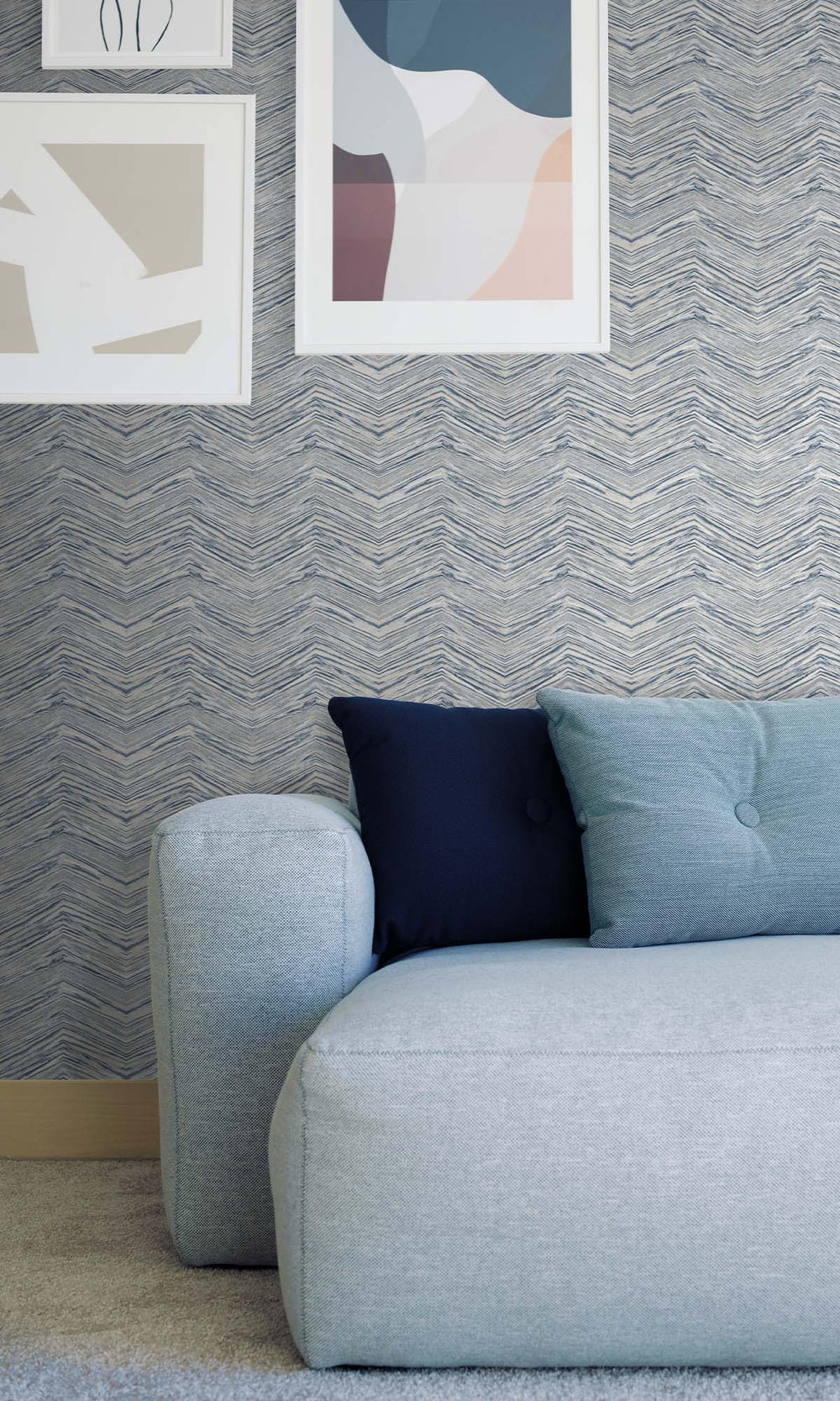 Annapolis Blue Rustic Chevron Peel & Stick Wallpaper RPS10521