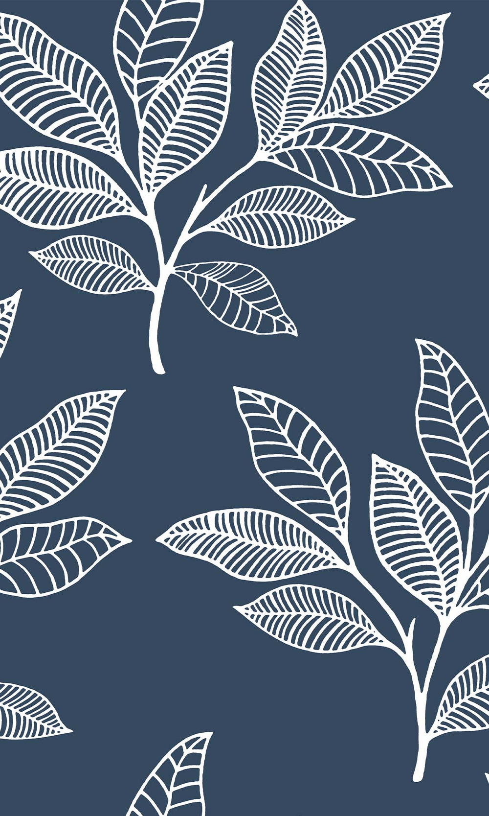 Dilly Blue Boho Leaves Peel & Stick Wallpaper RPS10523