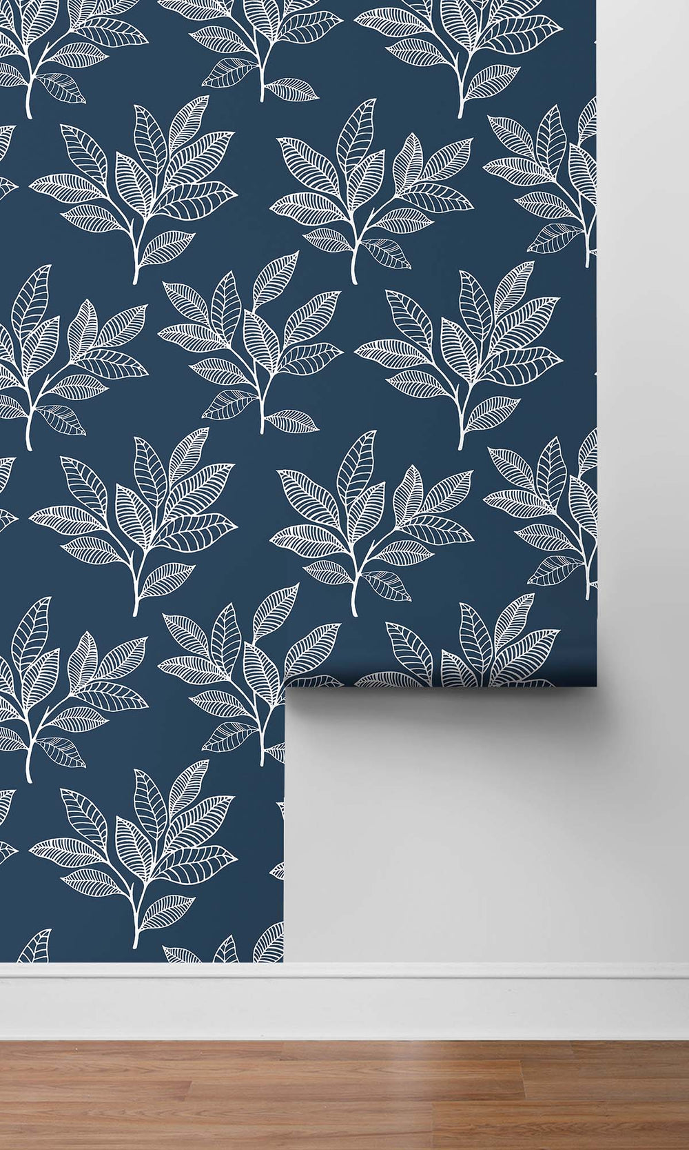 Dilly Blue Boho Leaves Peel & Stick Wallpaper RPS10523