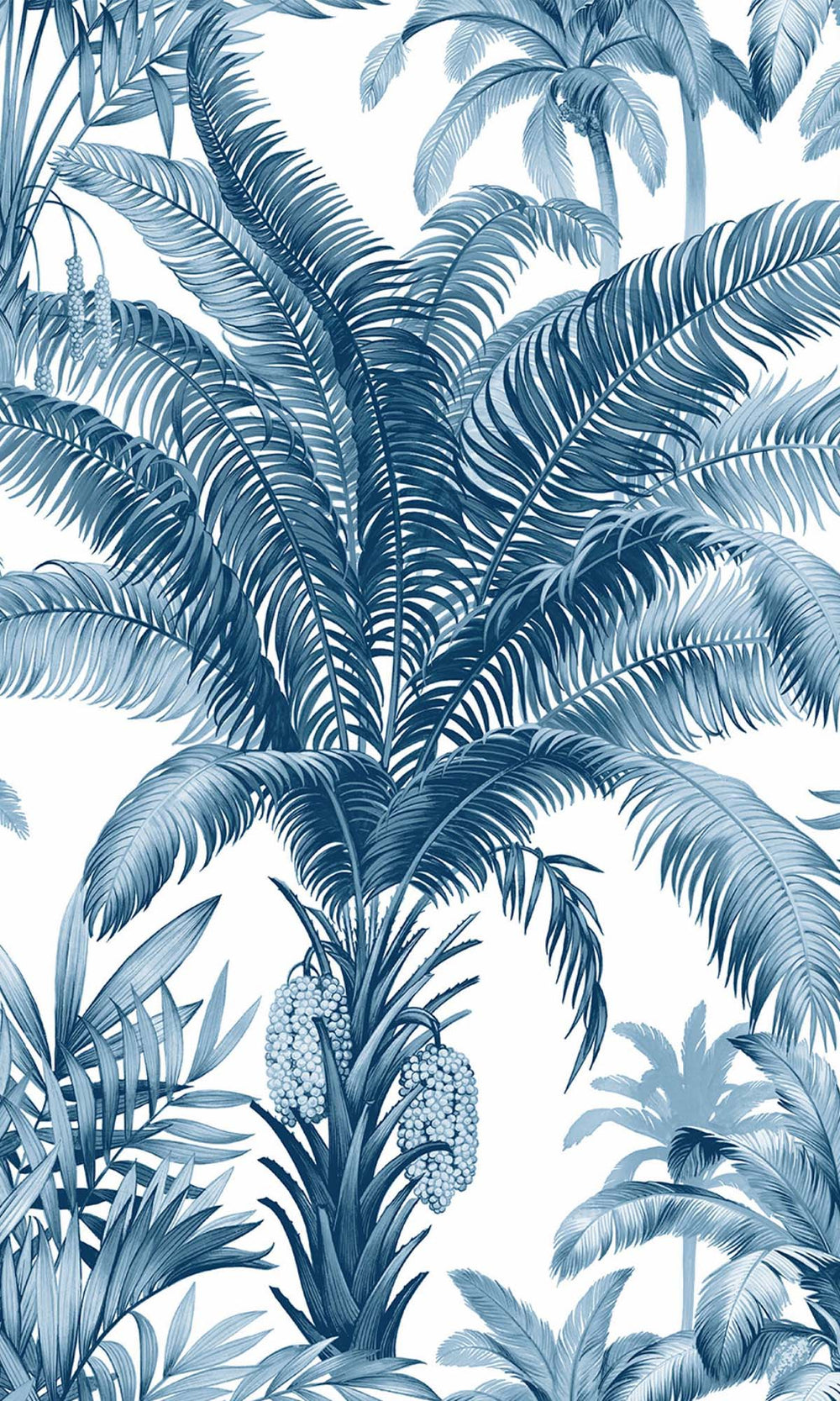Blue Opal Tropical Palm Trees Peel & Stick Wallpaper RPS10526