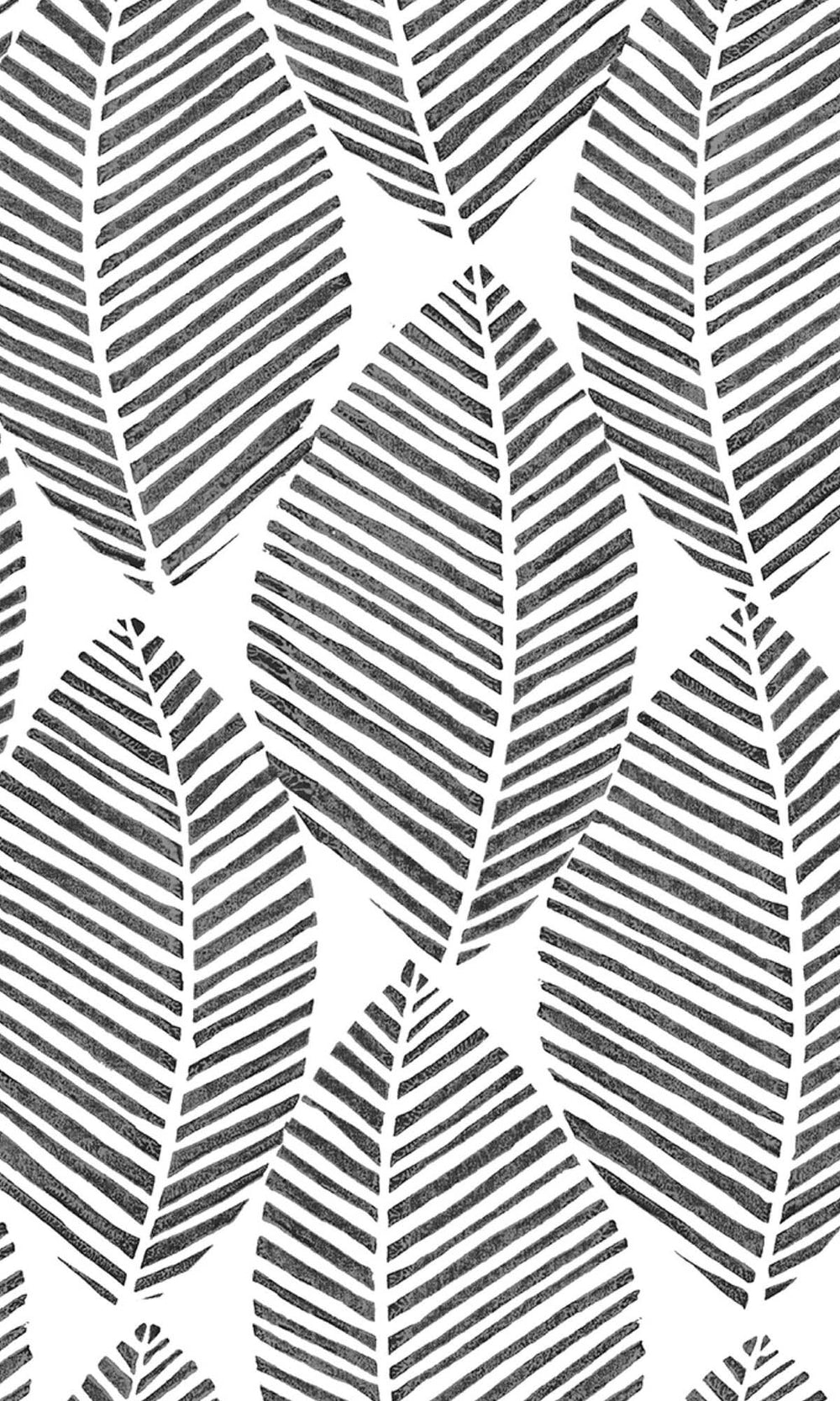 Black & White Pressed Leaves Peel & Stick Wallpaper RPS10528