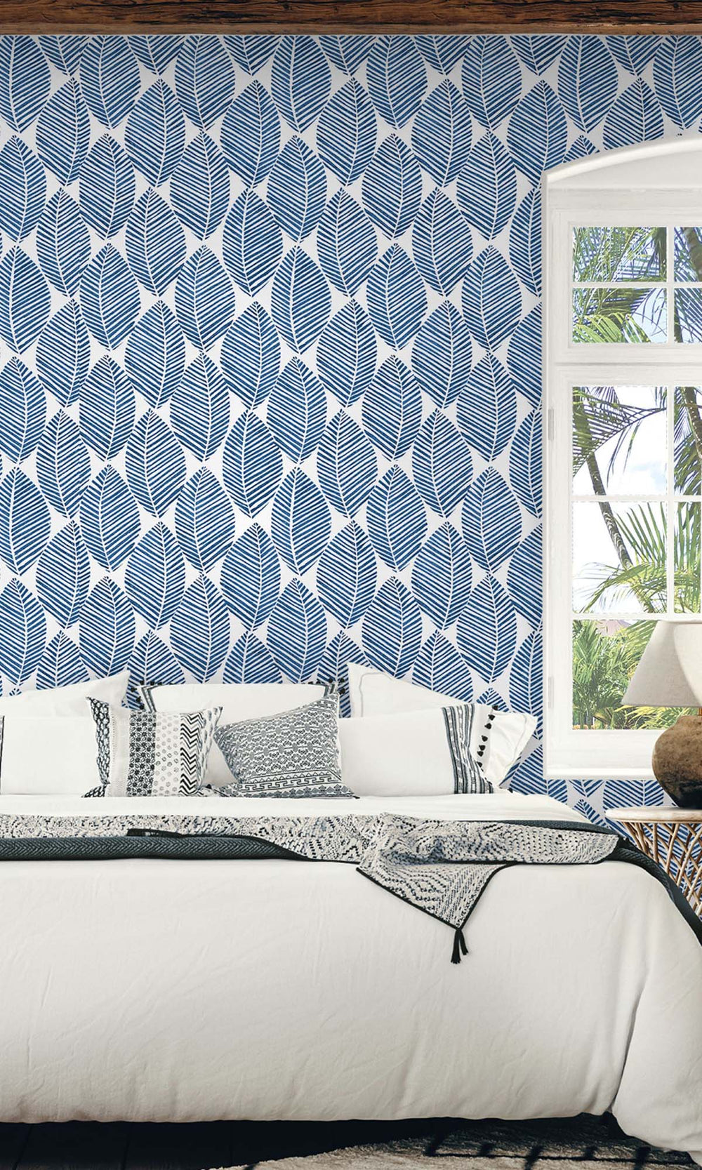 Forest Blues Pressed Leaves Peel & Stick Wallpaper RPS10529