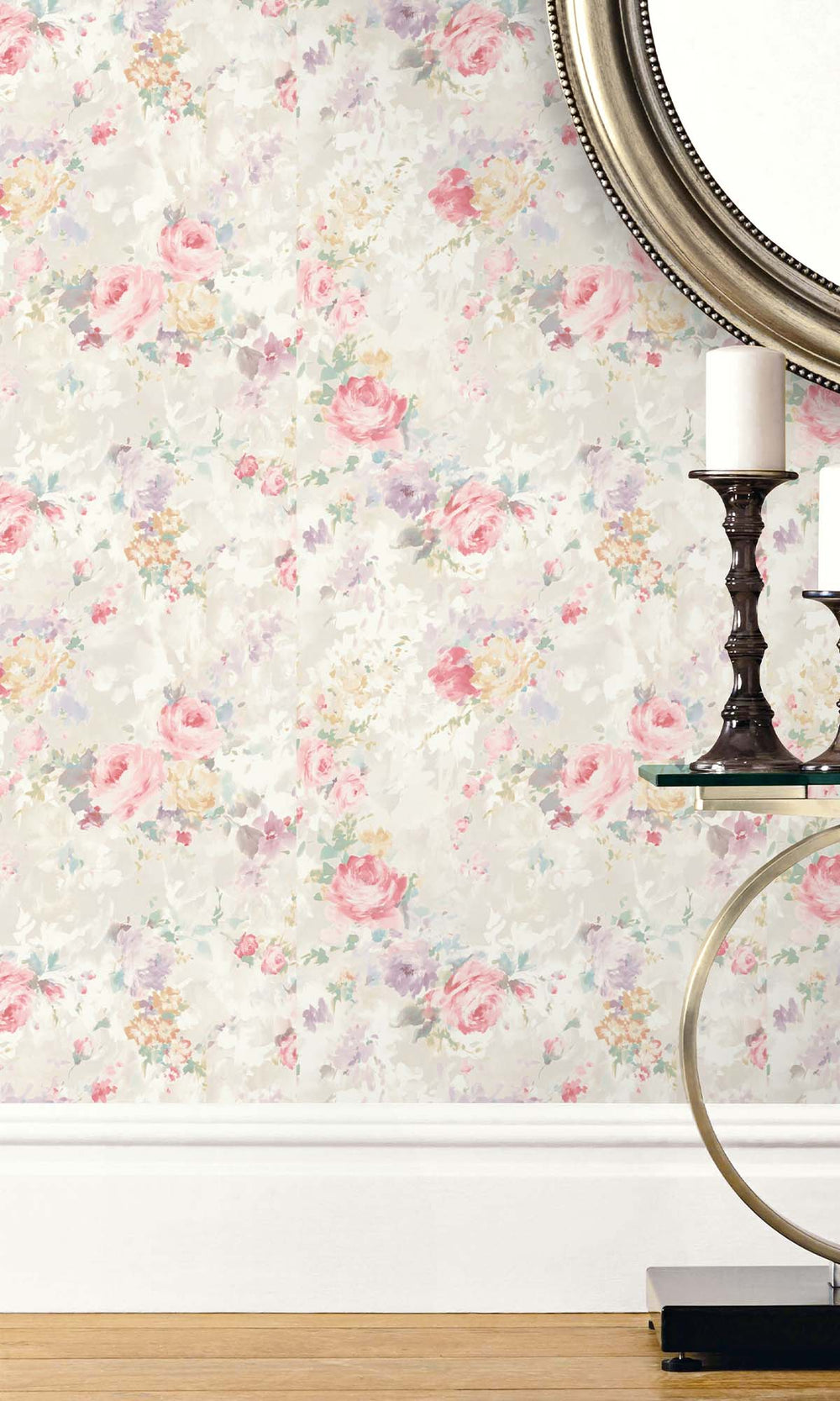Pink - Multicolor Blooming Roses Peel & Stick Wallpaper RPS10532
