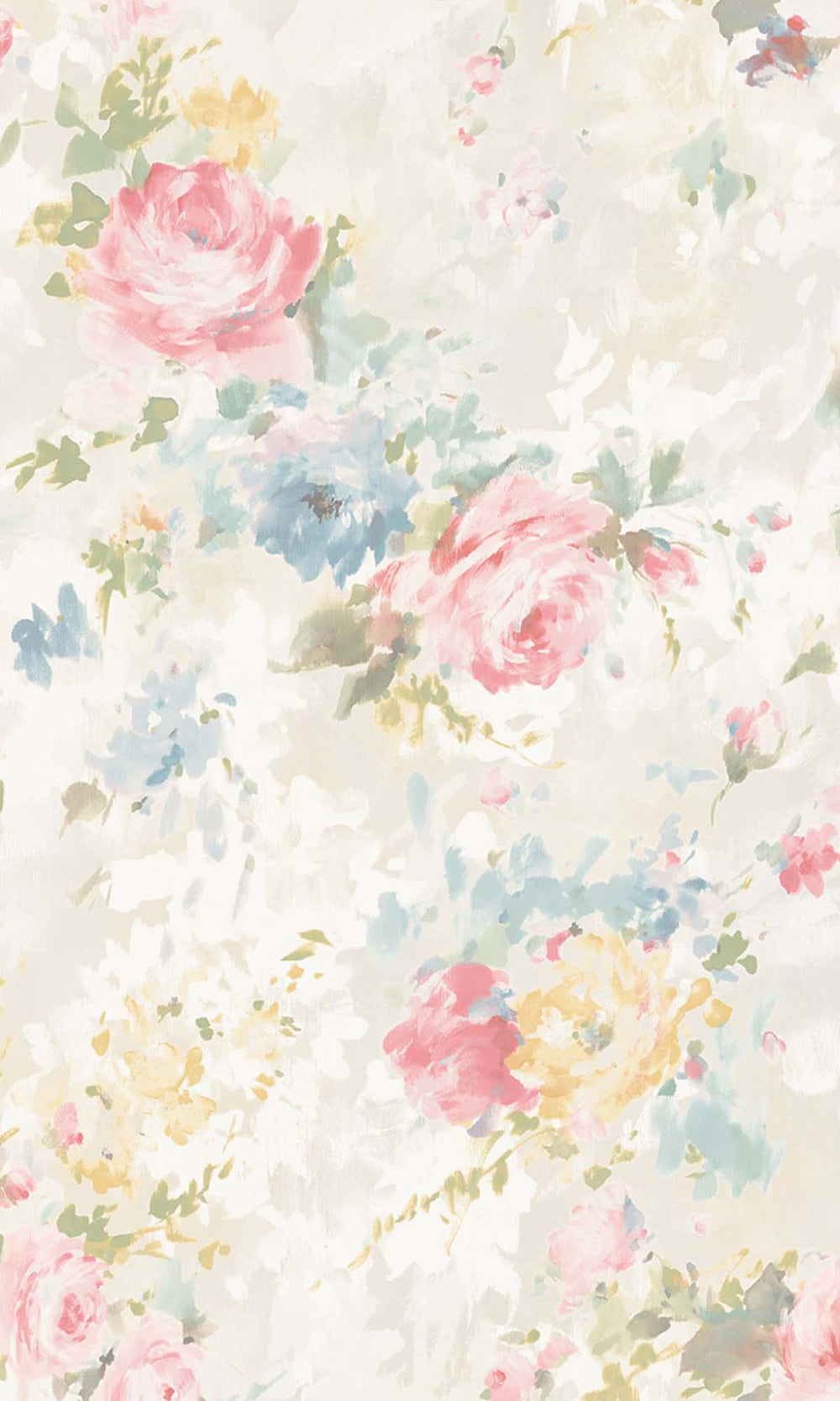 Blue - Multicolor Blooming Roses Peel & Stick Wallpaper RPS10533