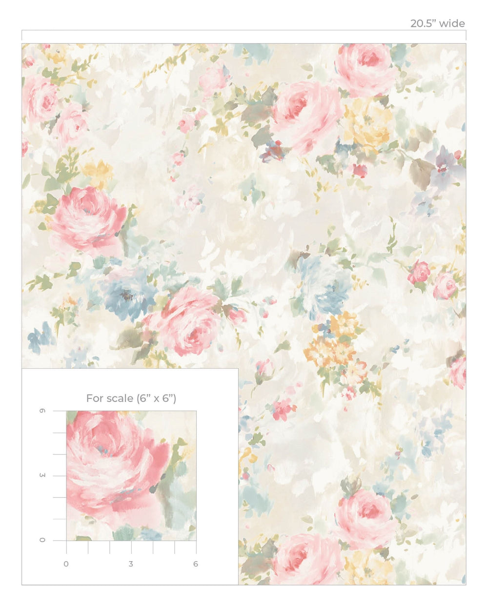 Blue - Multicolor Blooming Roses Peel & Stick Wallpaper RPS10533