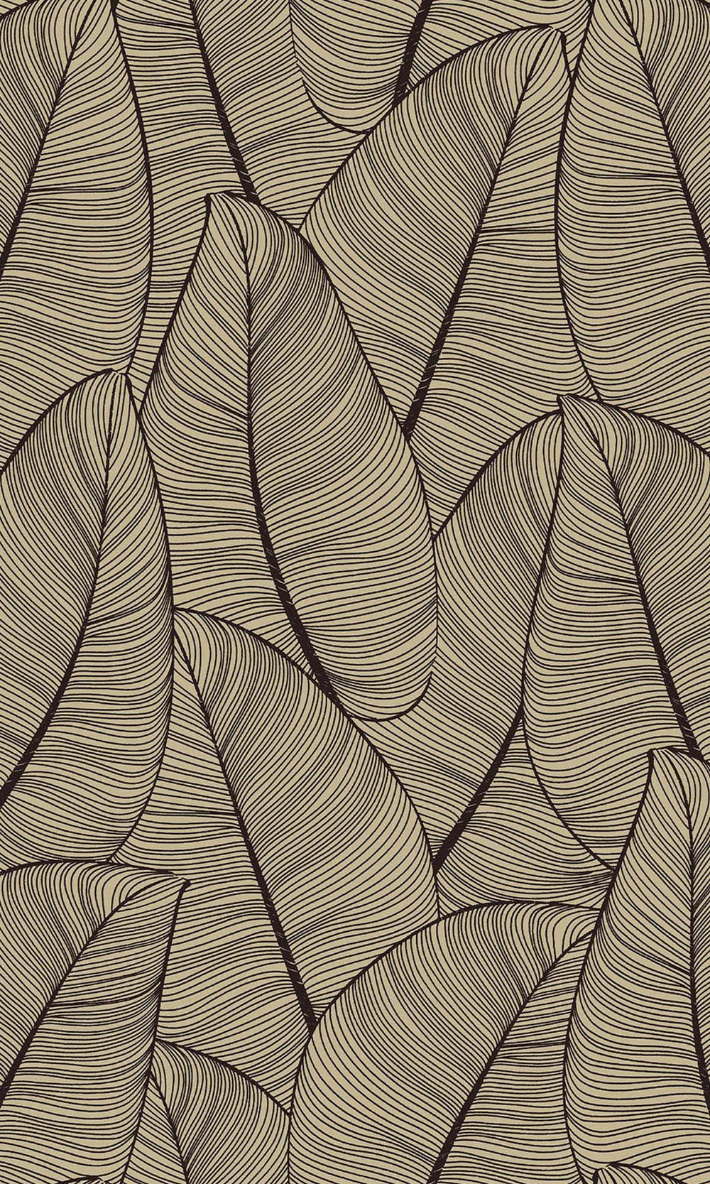 Rattan Palm Gold Painterly Leaves Peel & Stick Wallpaper RPS10536