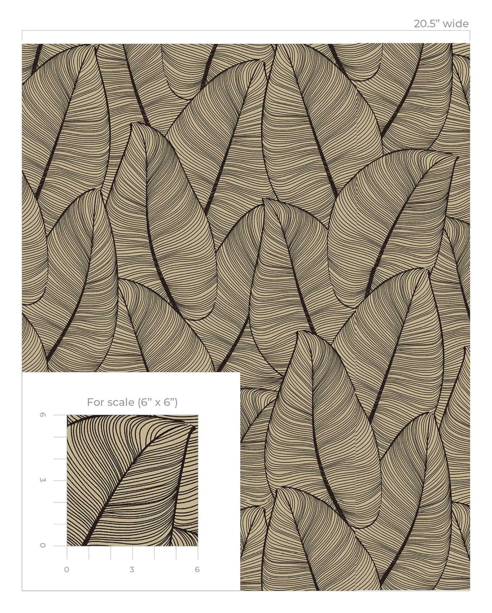 Rattan Palm Gold Painterly Leaves Peel & Stick Wallpaper RPS10536