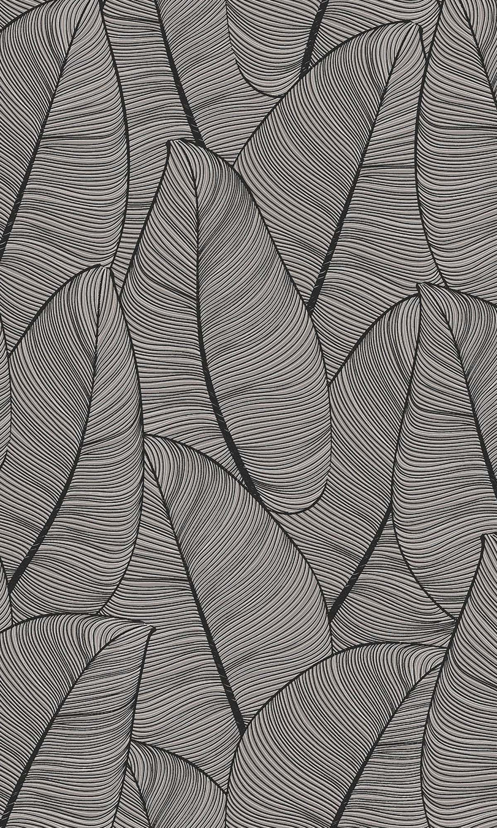 Antique Silver Painterly Leaves Peel & Stick Wallpaper RPS10537