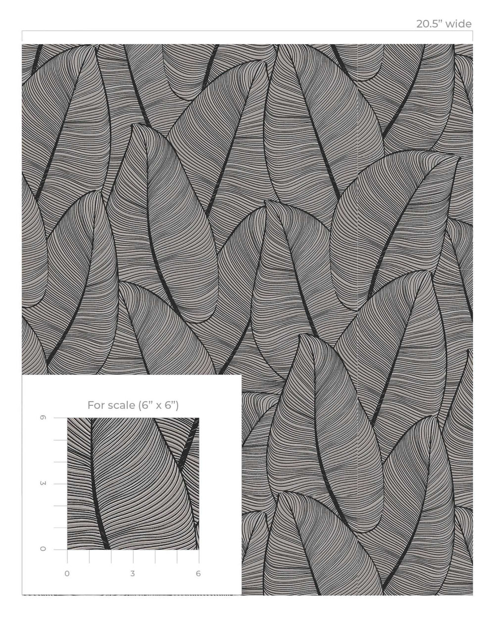 Antique Silver Painterly Leaves Peel & Stick Wallpaper RPS10537