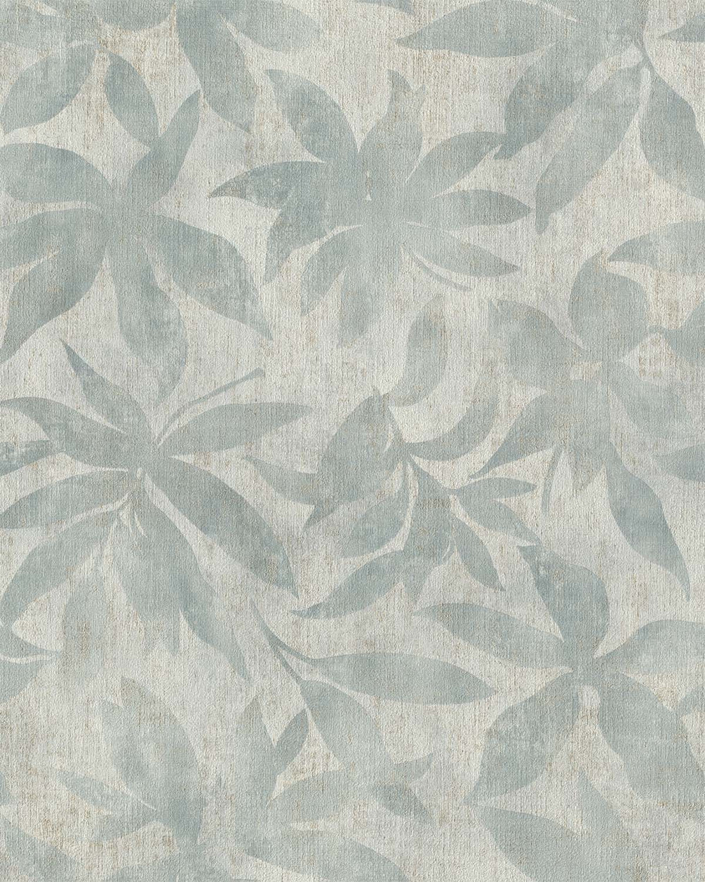Grey Jade Textured Floral Leaves Wallpaper R10538