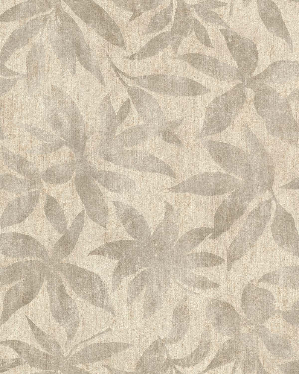 Pigeon Grey Textured Floral Leaves Wallpaper R10539