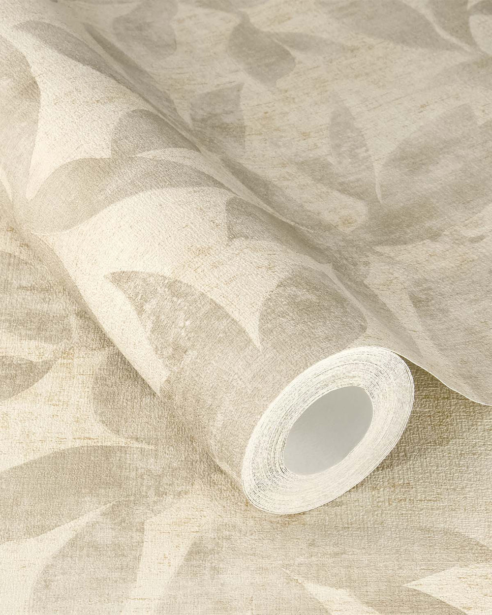 Pigeon Grey Textured Floral Leaves Wallpaper R10539