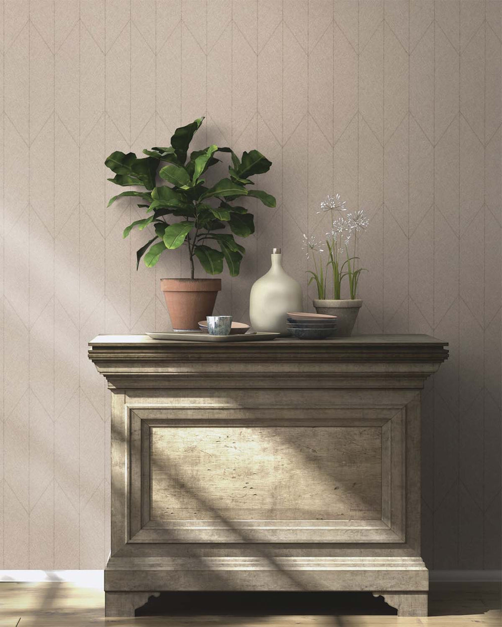 Birchwood Chevron Print Wallpaper R10542