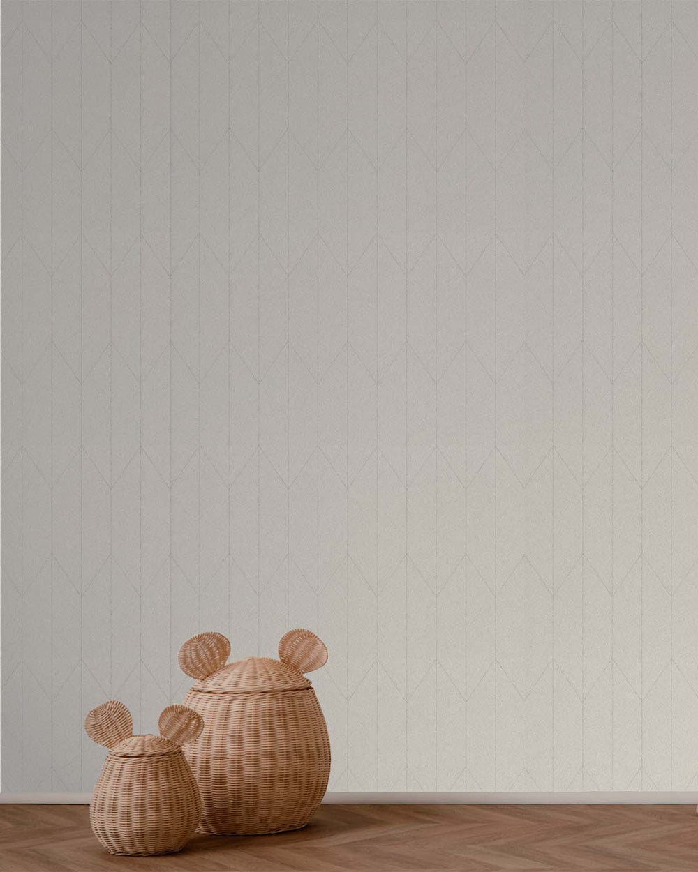 Pearl Oyster Chevron Print Wallpaper R10543