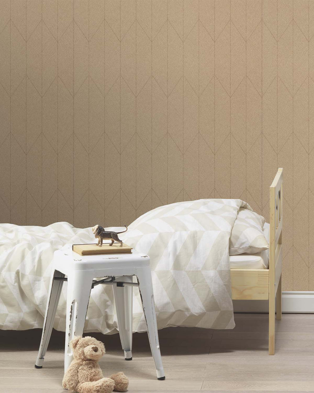 Khaki Chevron Print Wallpaper R10544