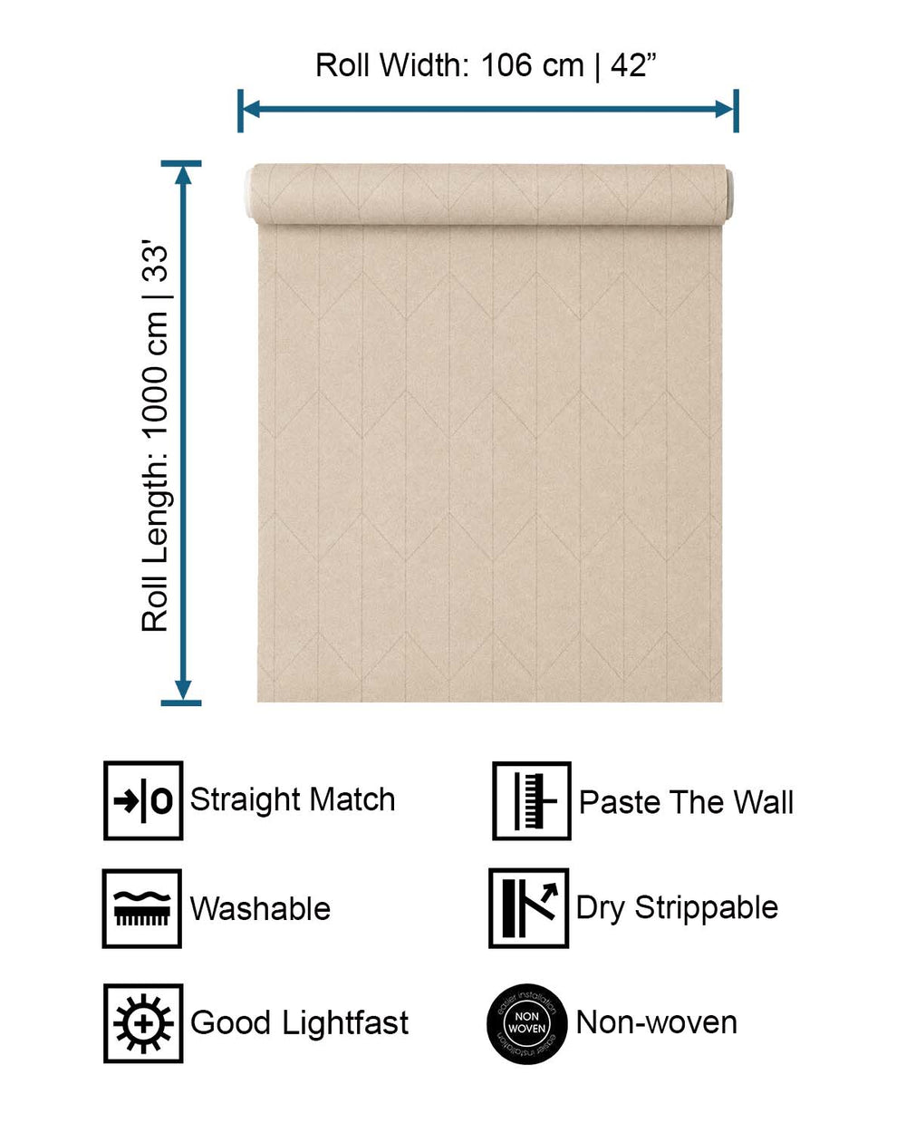 Swiss Coffee Chevron Print Wallpaper R10545