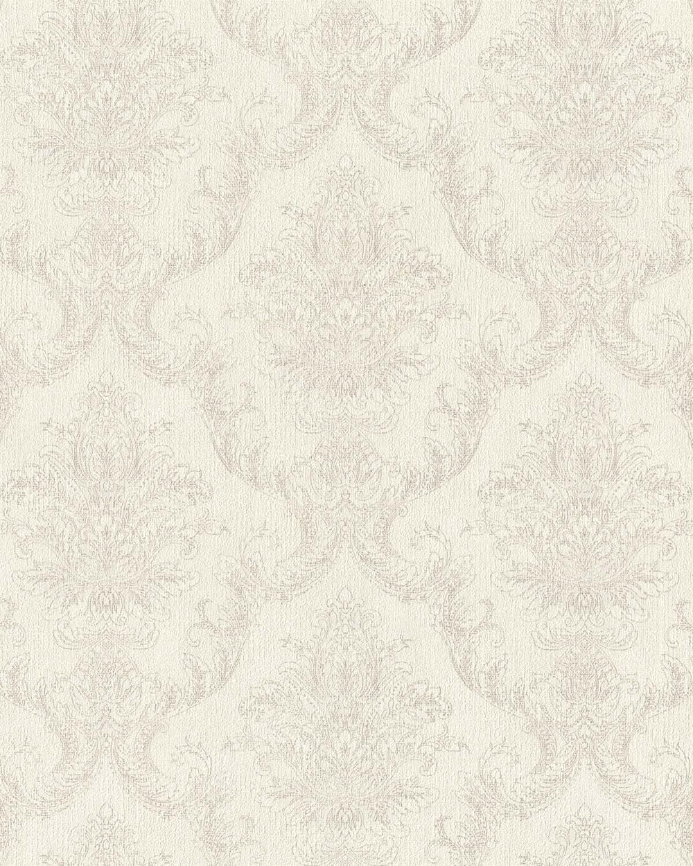 Pueblo White Classic Damask Wallpaper R10547
