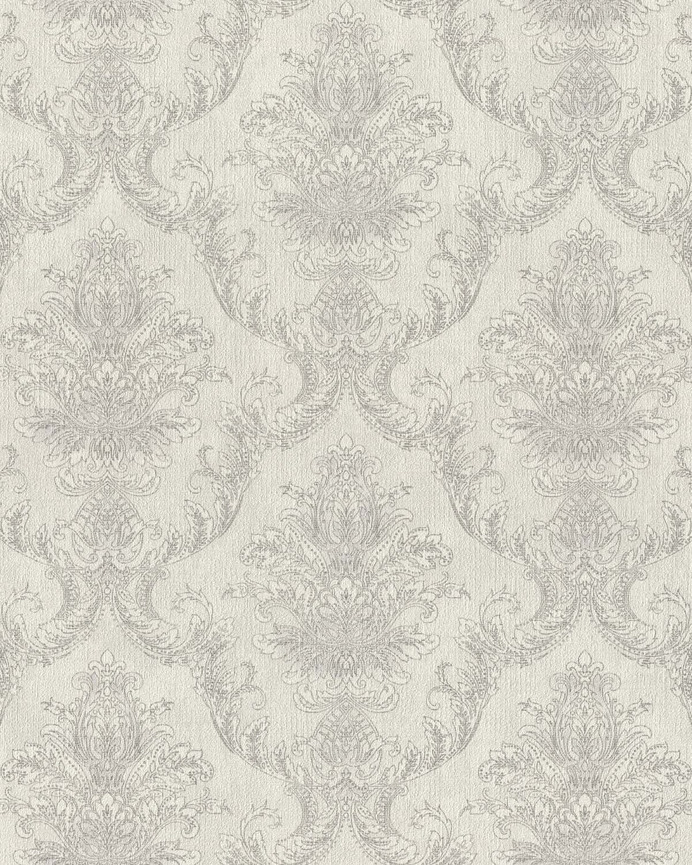 Milk White Classic Damask Wallpaper R10548