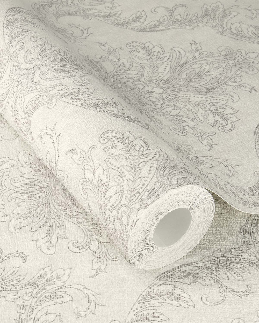 Milk White Classic Damask Wallpaper R10548