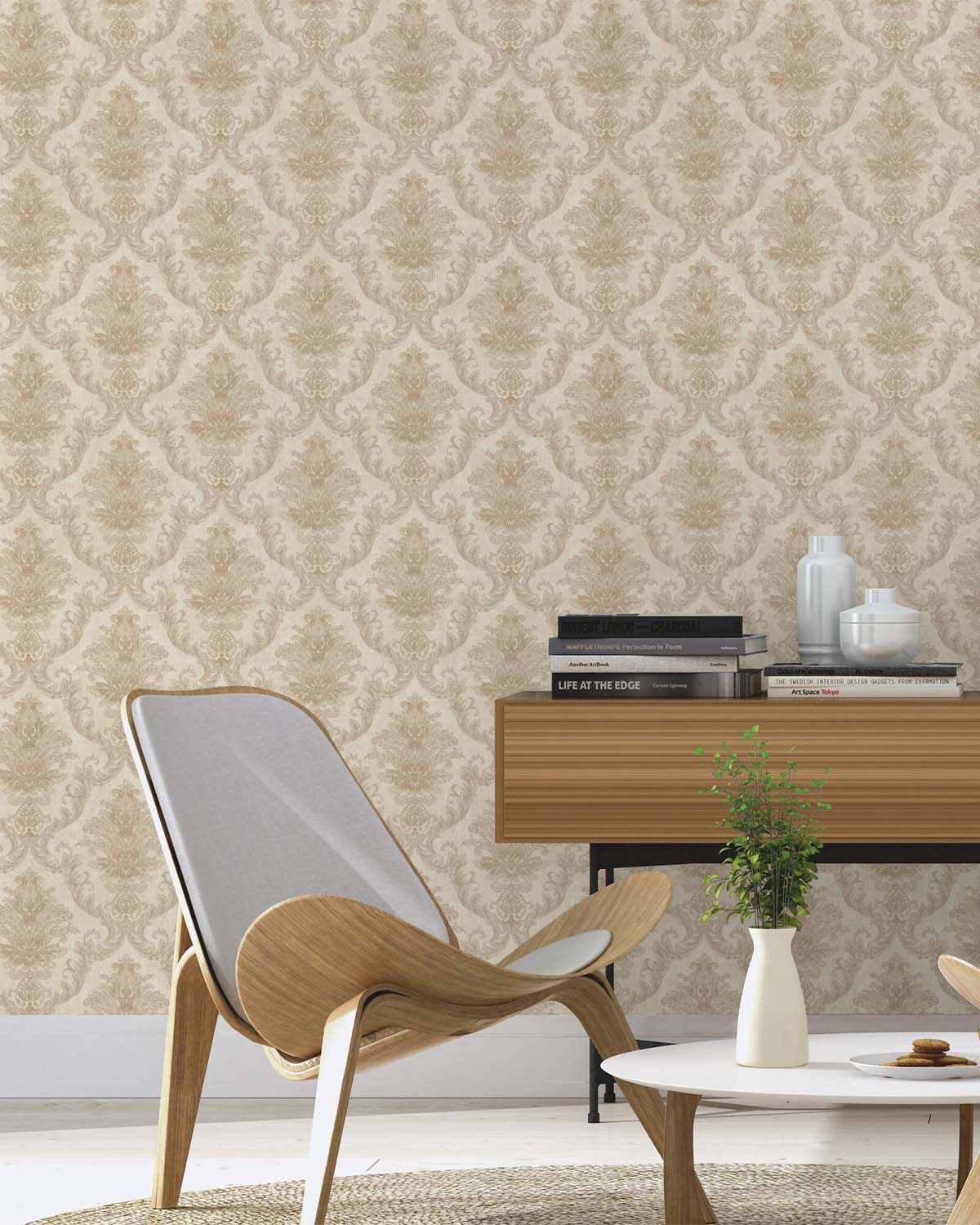 Dusty Trail Classic Damask Wallpaper R10550