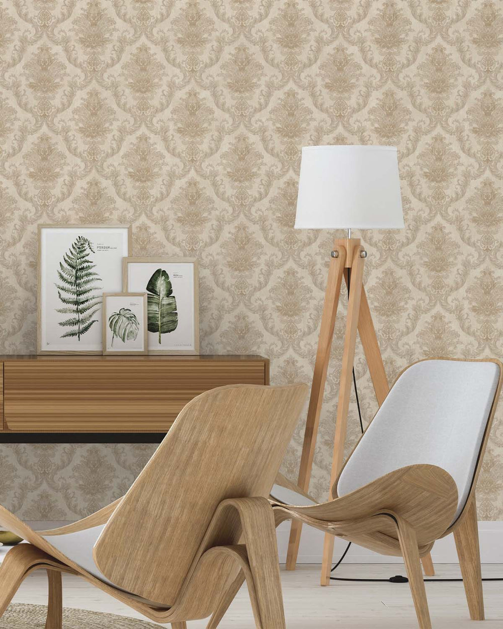 Dusty Trail Classic Damask Wallpaper R10550