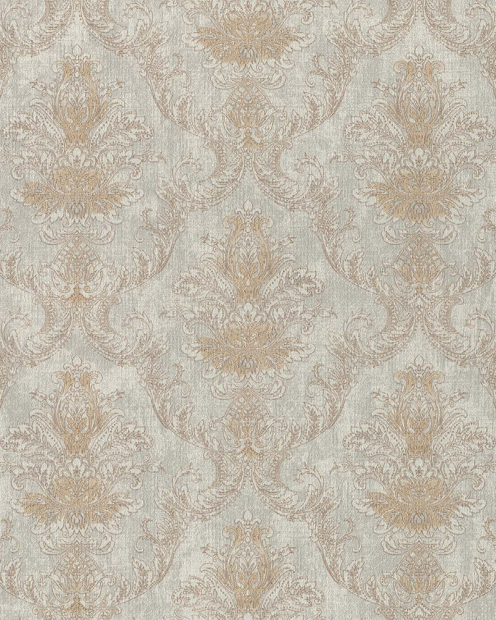 Pastel Brown Classic Damask Wallpaper R10551