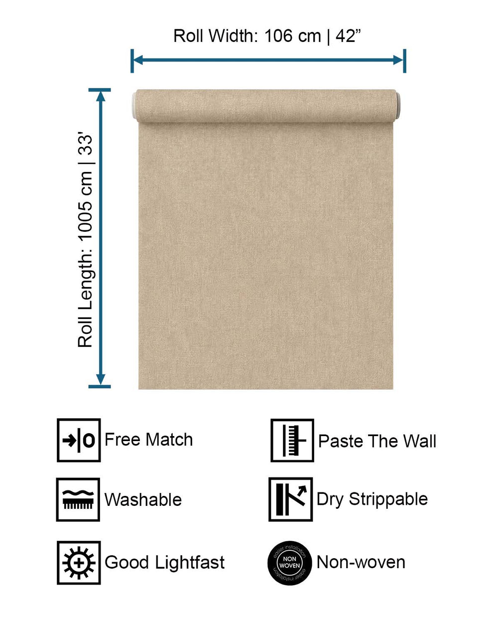 Nurude Brown Vertical Weave Wallpaper R10552