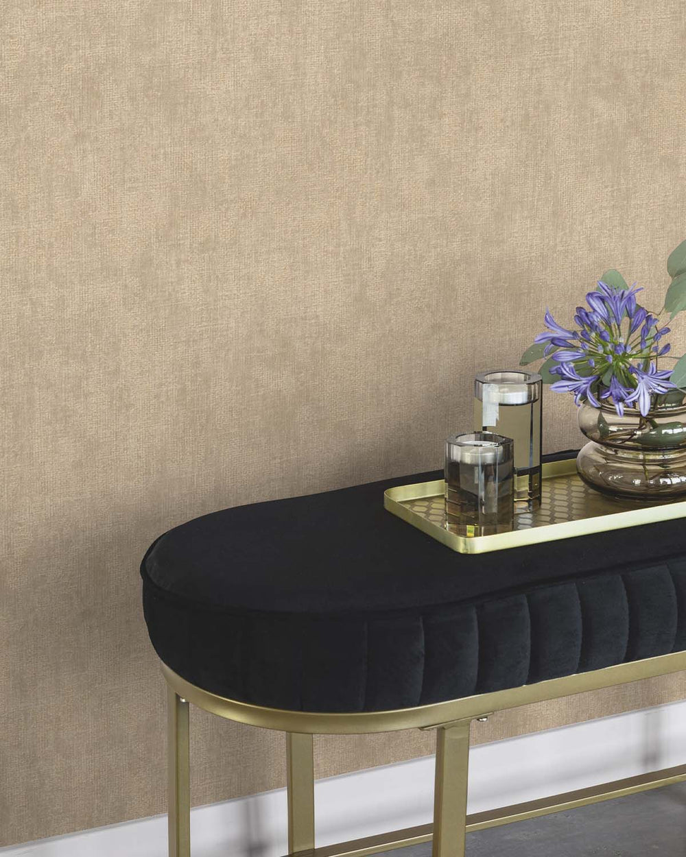 Nurude Brown Vertical Weave Wallpaper R10552